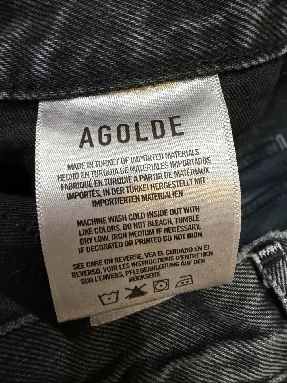 AGOLDE 90’s Pinch Waist Jeans Black Tea Washed Black High Rise Size 27 - Picture 7 of 8